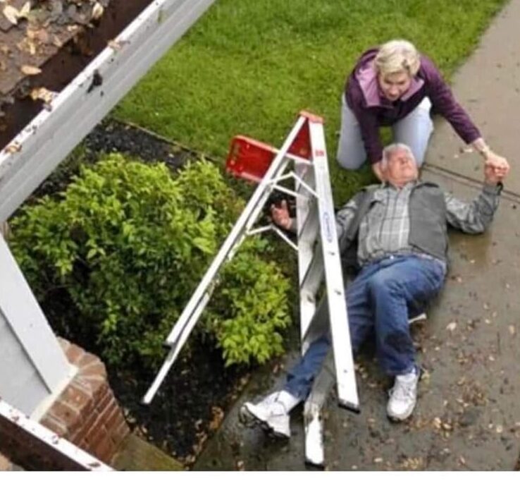 falling off ladder